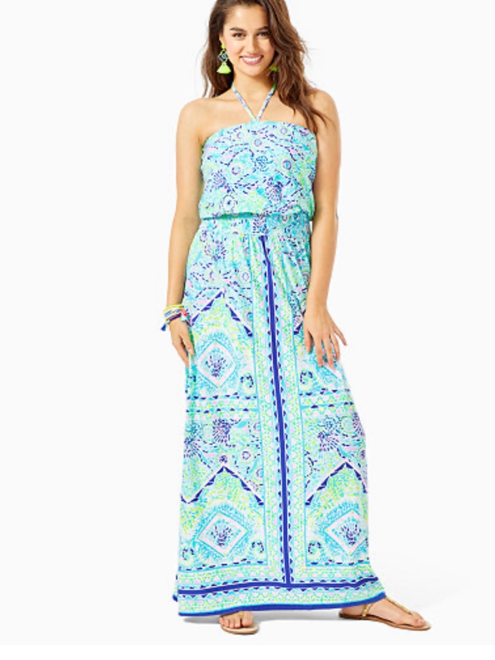 Lilly Pulitzer Marnie Strapless Maxi Dress in Open Water - Picture 4 of 4